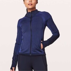 Women's Lululemon ready to run pinpoint jacket midnight navy blue size 12